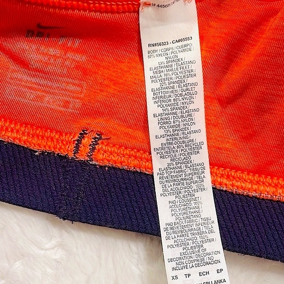 Nike Dri-Fit orange and black sports bra size XS - Picture 6 of 8